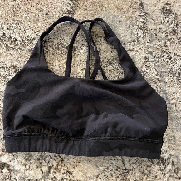Lululemon Sports Bra Size 6 Black Camo - Picture 1 of 2